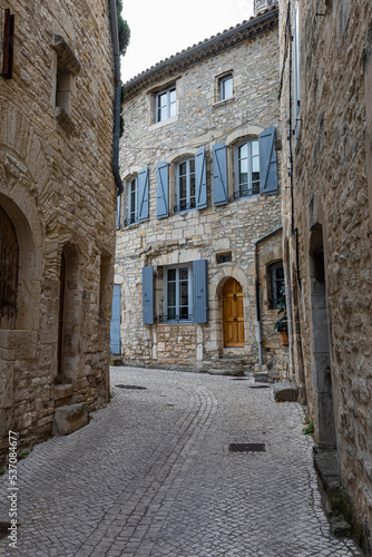 in the streets of the village of Barjac  in the French department of Gard