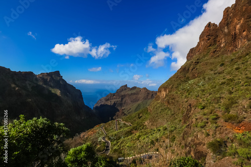 serpentine road in the mountains