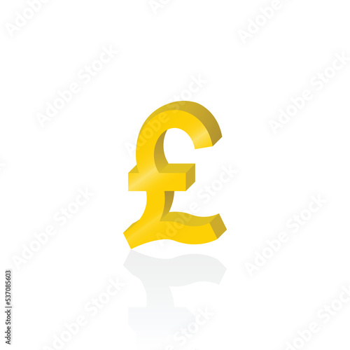 3d gold British Pound Sterling symbol vector graphics