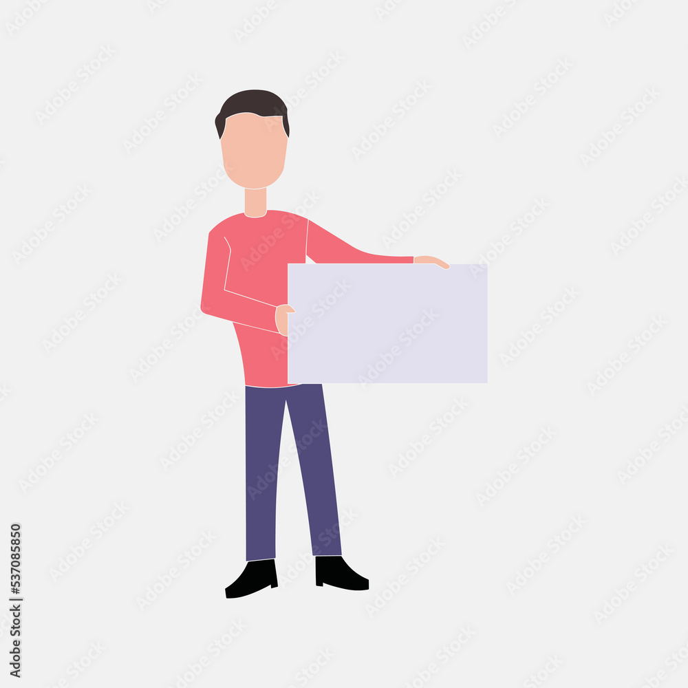 people holding placard board flat illustration people holding placard board flat illustration