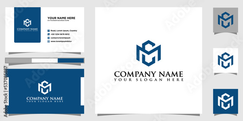 WC MC Letter Initial Logo Design  With Business Card Template