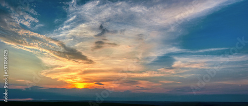 Beautiful sunset on a summer evening. © SergeiPh