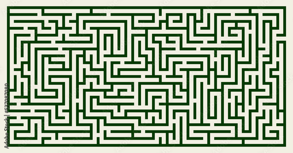 Labyrinth vector rectangle shape. Maze (labyrinth) game illustration Labyrinth vector rectangle shape. Maze (labyrinth) game illustration