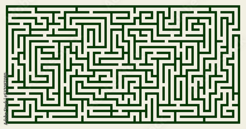 Labyrinth vector rectangle shape. Maze (labyrinth) game illustration
