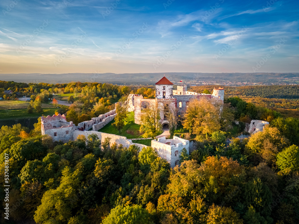 Zamek Tenczyn – ruiny zamku leżącego na Jurze Krakowsko-Częstochowskiej, włączony w XIV wieku do kazimierzowskiego systemu tzw. Orlich Gniazd, we wsi Rudno 