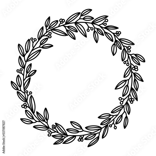 Christmas tree crown line illustration, winter line art vector, christmas decoration element, minimalist line crown vector