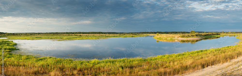 Pastoral landscape on the banks of the river in Belarus Pastoral landscape on the banks of the river in Belarus
