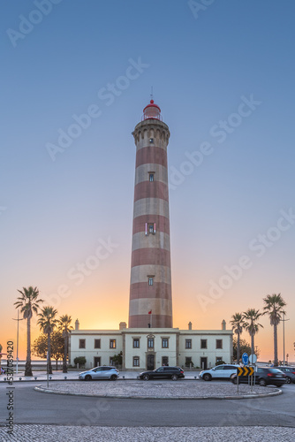 Lighthouse. Barra beach in Aveiro, Portugal. Aveiro Lighthouse. Tallest in Portugal and one of the world's tallest