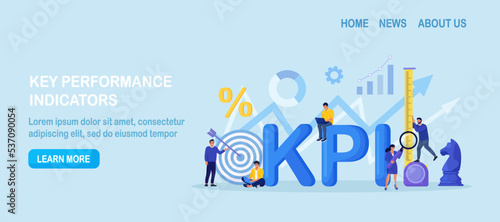Key Performance Indicator. Businessman using measuring tape to measure KPI. Business success, performance measurement, target achievement. Data review, evaluation. Analytics tool, financial management