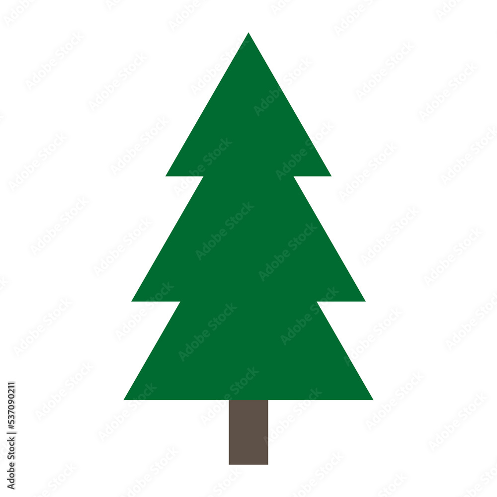 Green Christmas tree illustration. Fir Tree vector illustration and icon. Green Christmas tree illustration. Fir Tree vector illustration and icon.