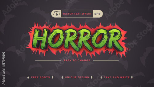 Horror - Editable Text Effect, Font Style