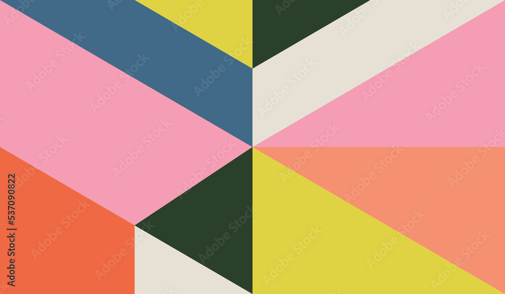 Simple with vintage colors shapes geometric vector background design