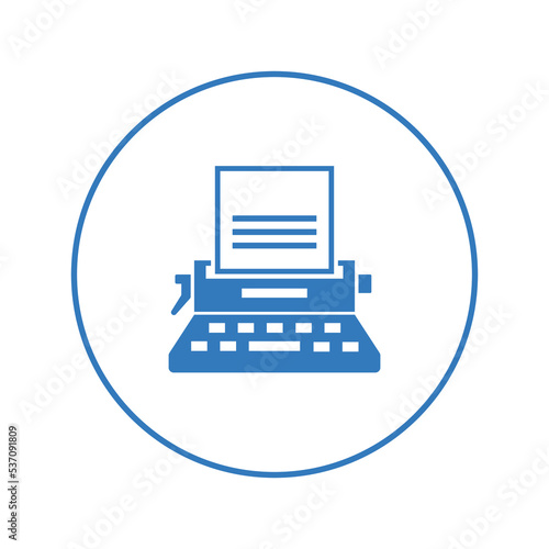 Mass media typewriter press icon | Circle version icon |