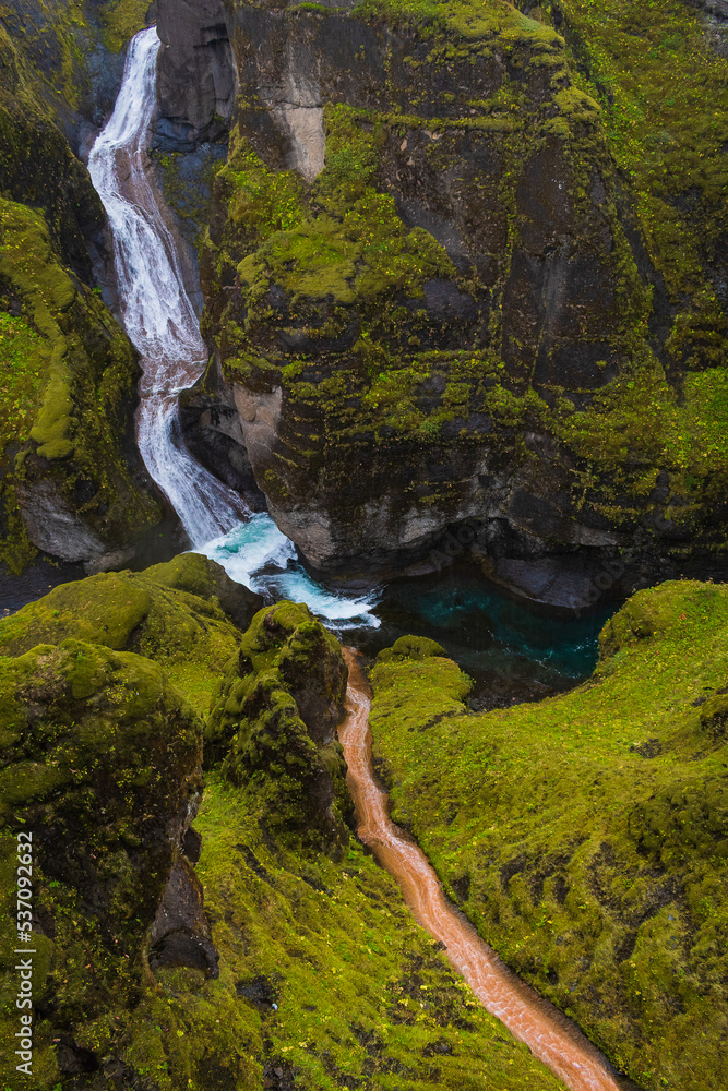 Landscape of Fjaðrárgljúfur Canyon (Iceland)