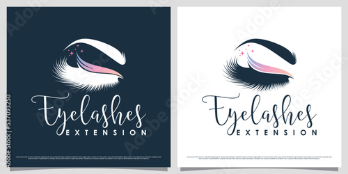 Eyelash logo design template for beauty salon with creative element concept