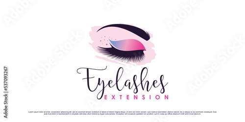 Eyelash logo design template for beauty salon with creative element concept