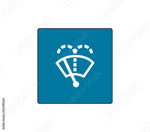 Vehicle water jet button icon. Windshield wipers working line. Illustration of modern car buttons. Editable line icon.
