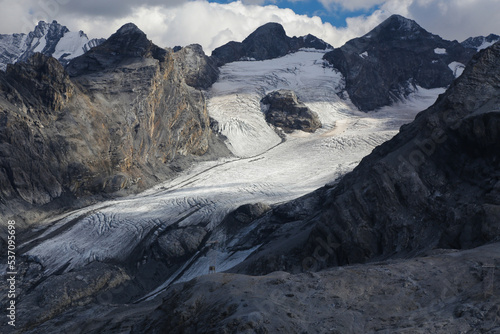 The alpine peaks and vanishing glaciers in South Tyrol near to  Stelvio Pass, National Park, Italy
