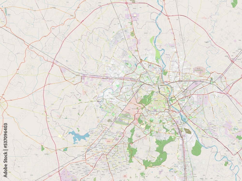 National Capital Territory of Delhi, India. OSM. No legend