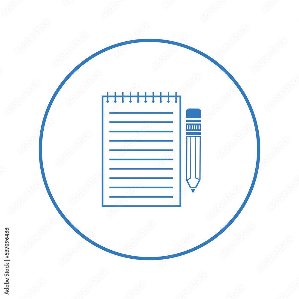 Notepad writing pad pencil icon | Circle version icon | Notepad writing pad pencil icon | Circle version icon |