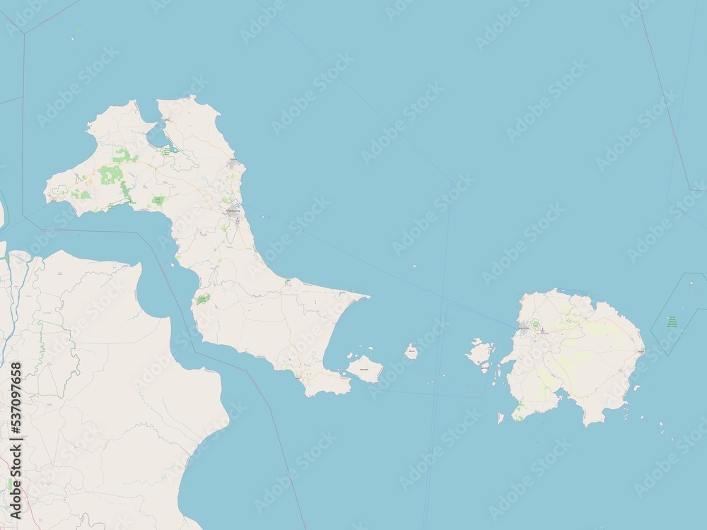 Bangka-Belitung, Indonesia. OSM. No legend Bangka-Belitung, Indonesia. OSM. No legend