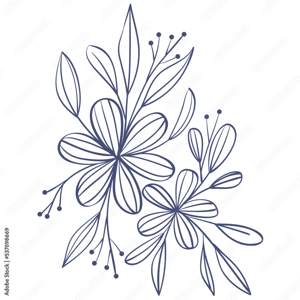 flowers and leaves sketch flowers and leaves sketch
