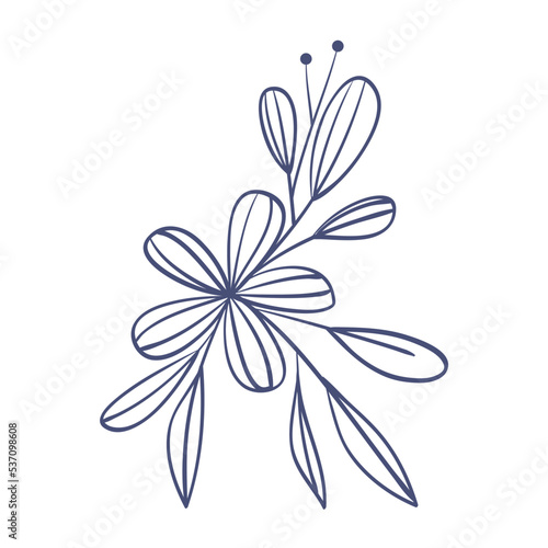 flower with leafs sketch