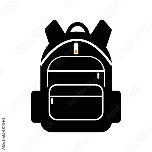 Best backpack school bag icon | Black Vector illustration |