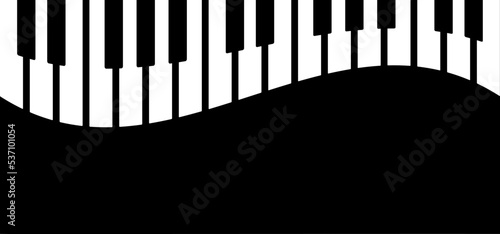 World piano day. Keyboard keys instrument sign. Music notes wave, musical waves staff symbols. Flat vector key stave banner. Classic clef, G melody.