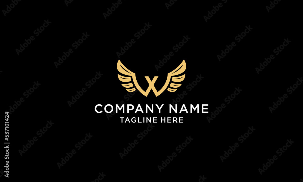 W logo vector with wings concept
W logo vector with wings concept