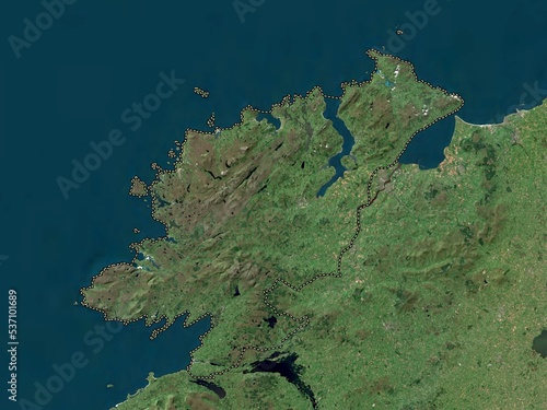 Donegal, Ireland. High-res satellite. No legend photo