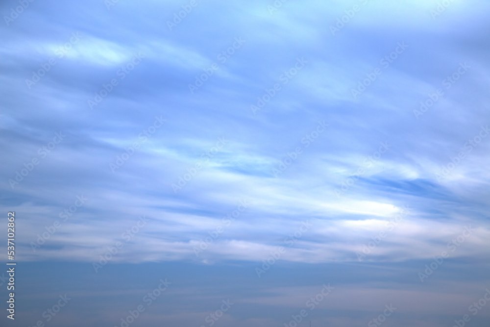 Fototapeta premium Blue sky at sunset on an autumn evening