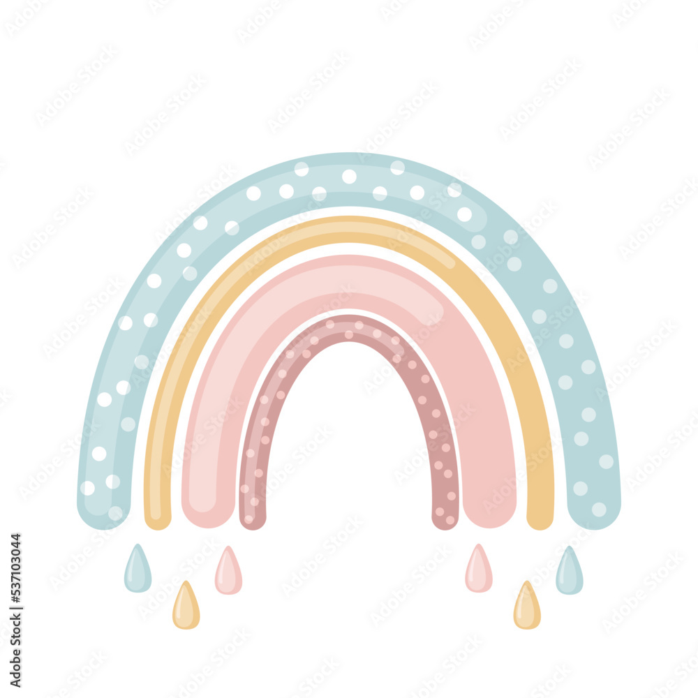 Cute rainbow icon in flat style isolated on white background. Cute rainbow icon in flat style isolated on white background.