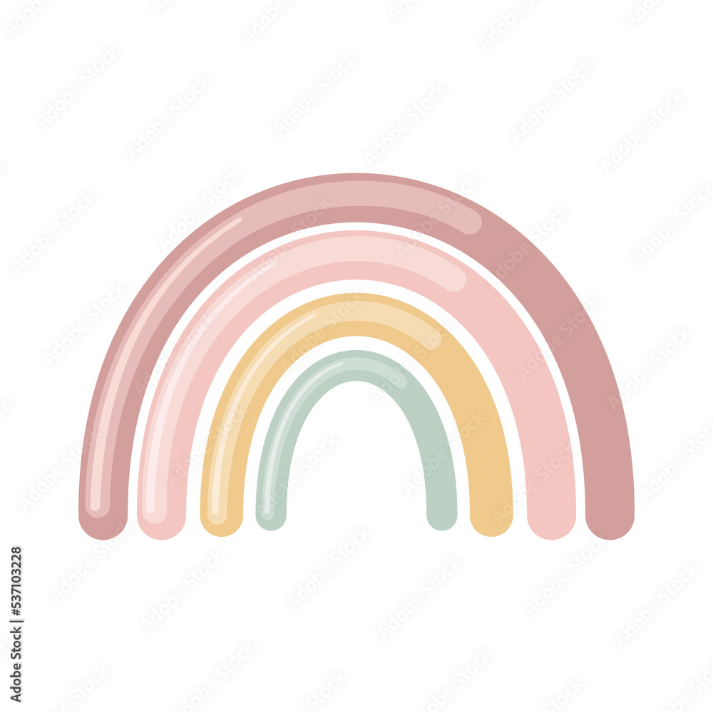 Cute rainbow icon in flat style isolated on white background. Cute rainbow icon in flat style isolated on white background.