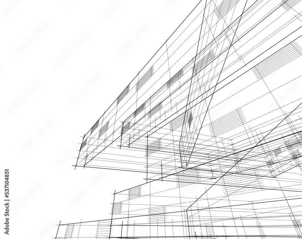 Abstract architecture vector 3d illustration Abstract architecture vector 3d illustration
