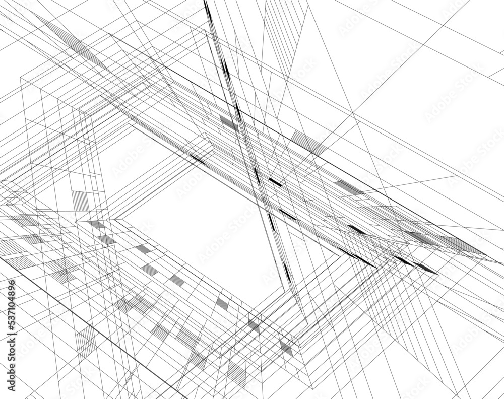 Abstract architecture vector 3d illustration Abstract architecture vector 3d illustration