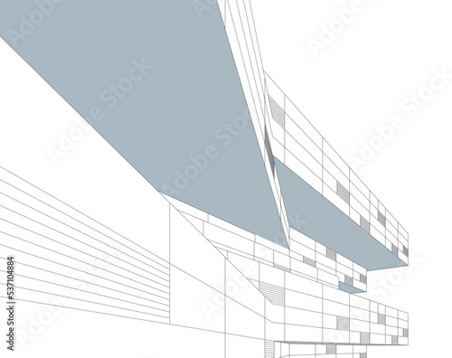 Abstract architecture vector 3d illustration