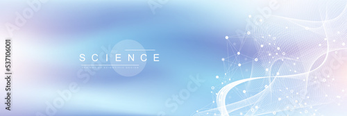 Abstract structure molecules or atom for science or medical background.