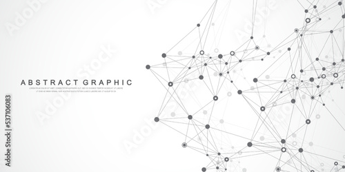Digits abstract background with connected line and dots, web cover. Digital neural networks. Network and connection background for your presentation. Web graphic background. Vector illustration.