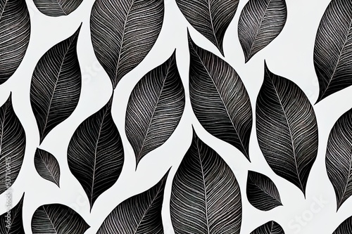 Seamless pattern with beauty leaves
