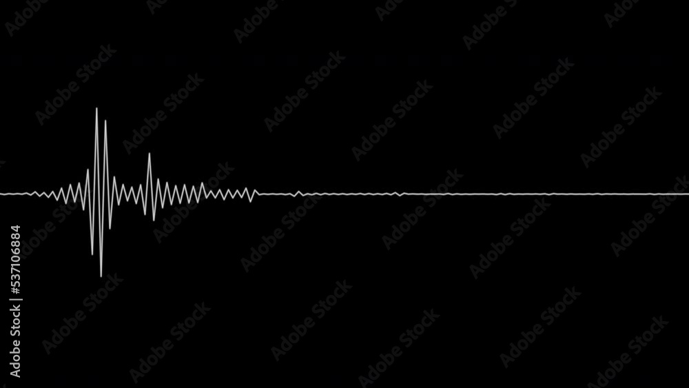 Sound wave isolated on black background. Line digital sound wave ...