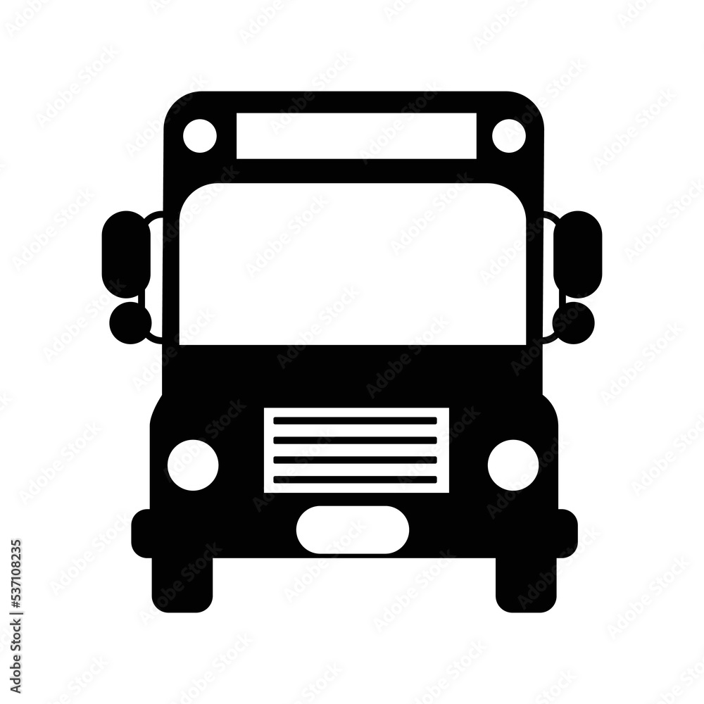 Transport bus front part icon | Black Vector illustration | Transport bus front part icon | Black Vector illustration |
