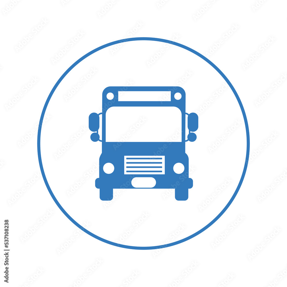 Transport bus front part icon | Circle version icon | Transport bus front part icon | Circle version icon |