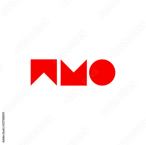 WMO brand name initial letters icon. WMO red monogram.