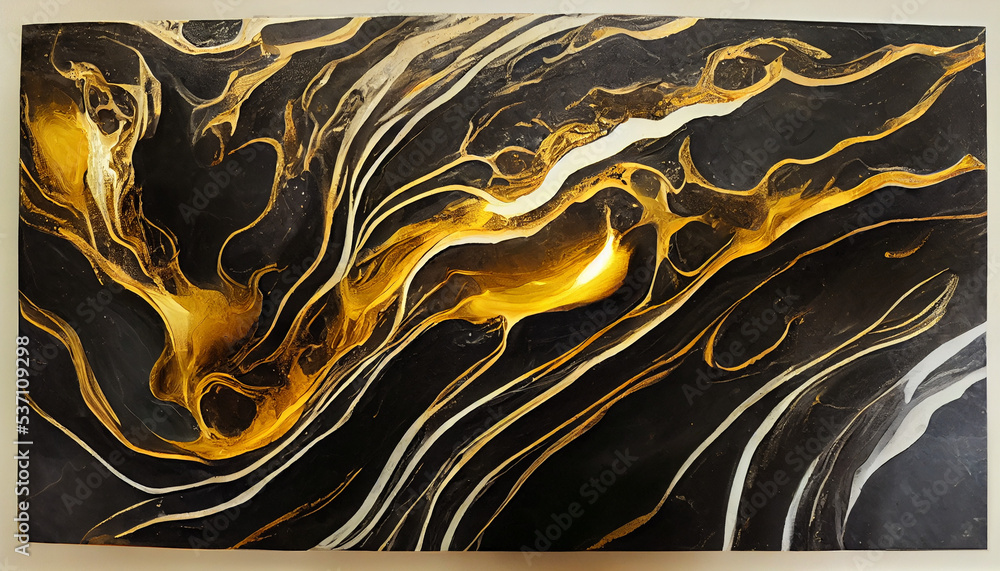 Luxury Abstract Fluid Art Painting In Alcohol Ink Technique Mixture Of Gray  Black And Gold Paints Imitation Of Marble Stone Cut Glowing Golden Veins  Stock Photo - Download Image Now - iStock