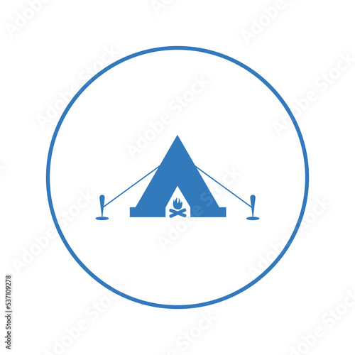 Tourist camping fire tent icon | Circle version icon |