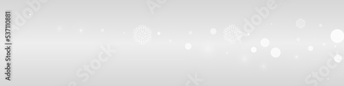 Gray Snowflake Vector Grey Panoramic Background.