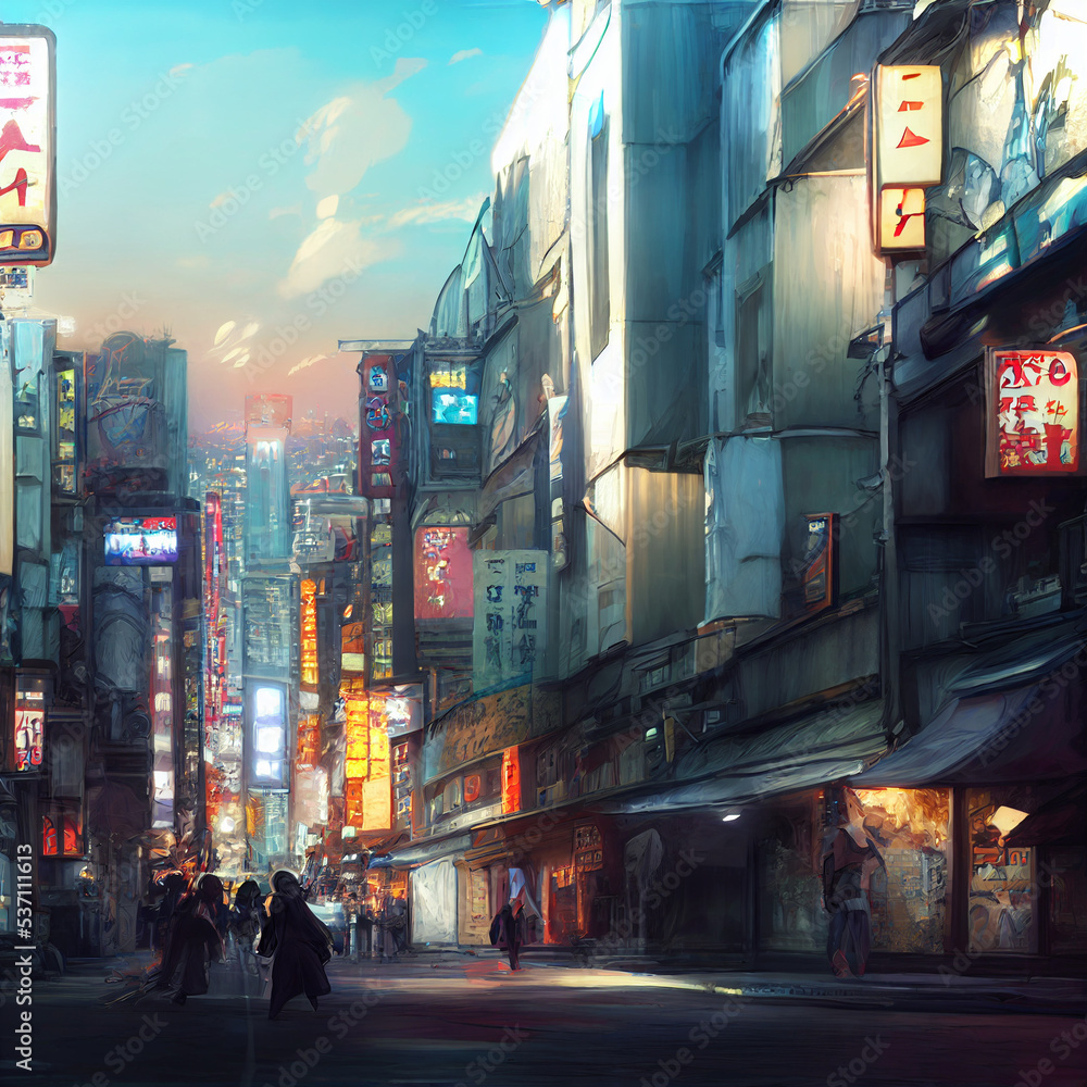 502717 cityscape anime architecture building japanese hdr night lights  bamboo clouds japan city street  Rare Gallery HD Wallpapers