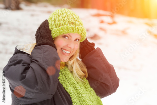 Beautiful Blonde Woman Putt...