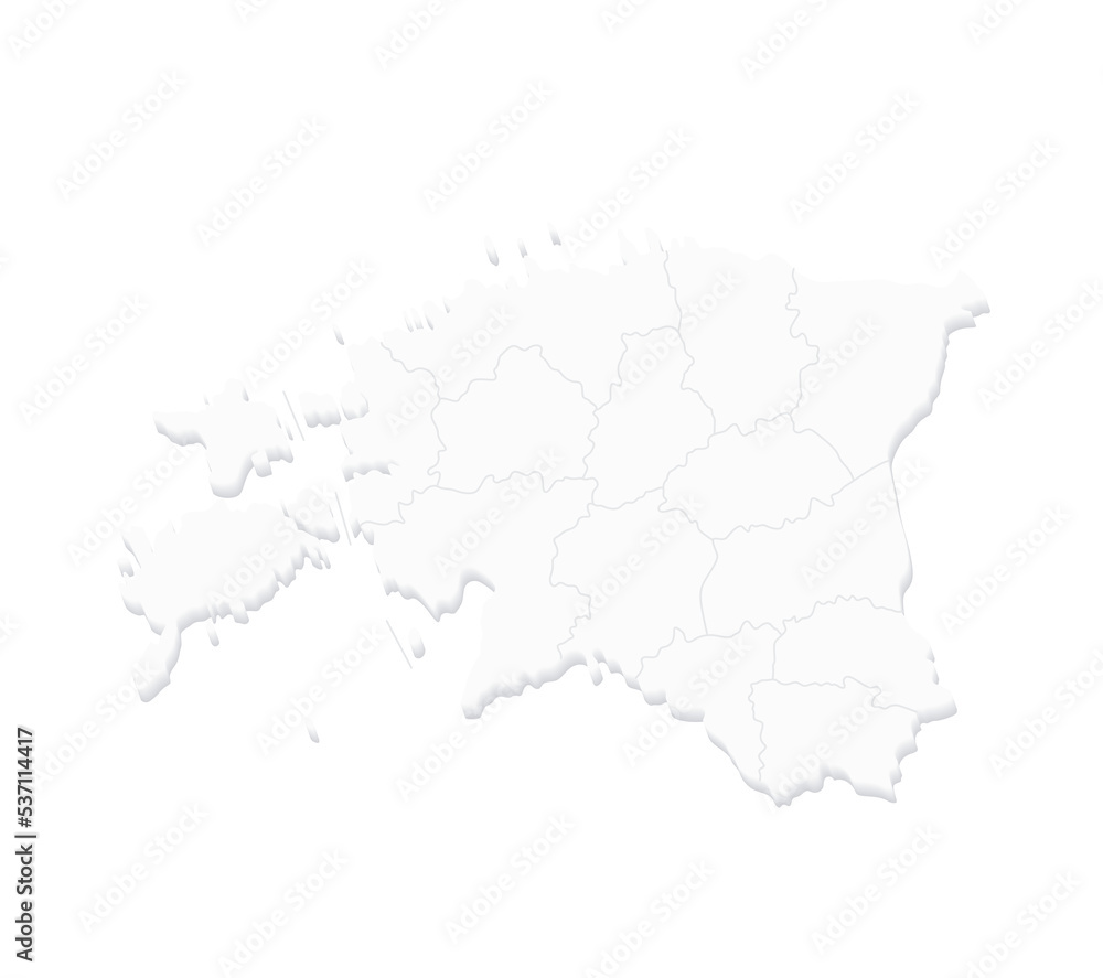 3D Map of Estonia white color